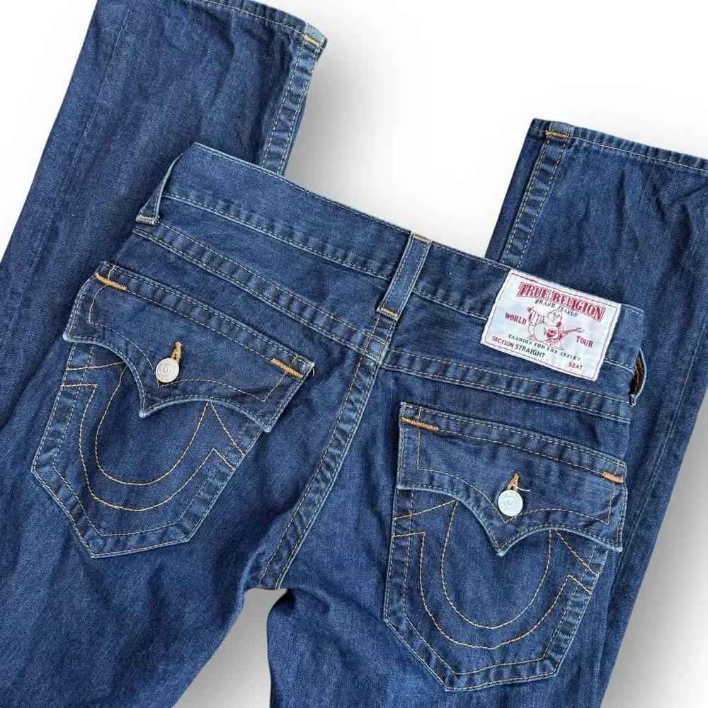 True Religion Straight Flap Red Orange Men’s Jeans 30 x 33